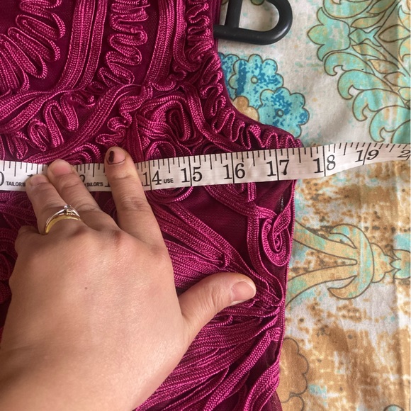 J D collection magenta pink tapework lace bodycon mermaid dress - Picture 7 of 9